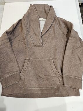 J. Crew Shawl Collar Hoodie in Warm Taupe